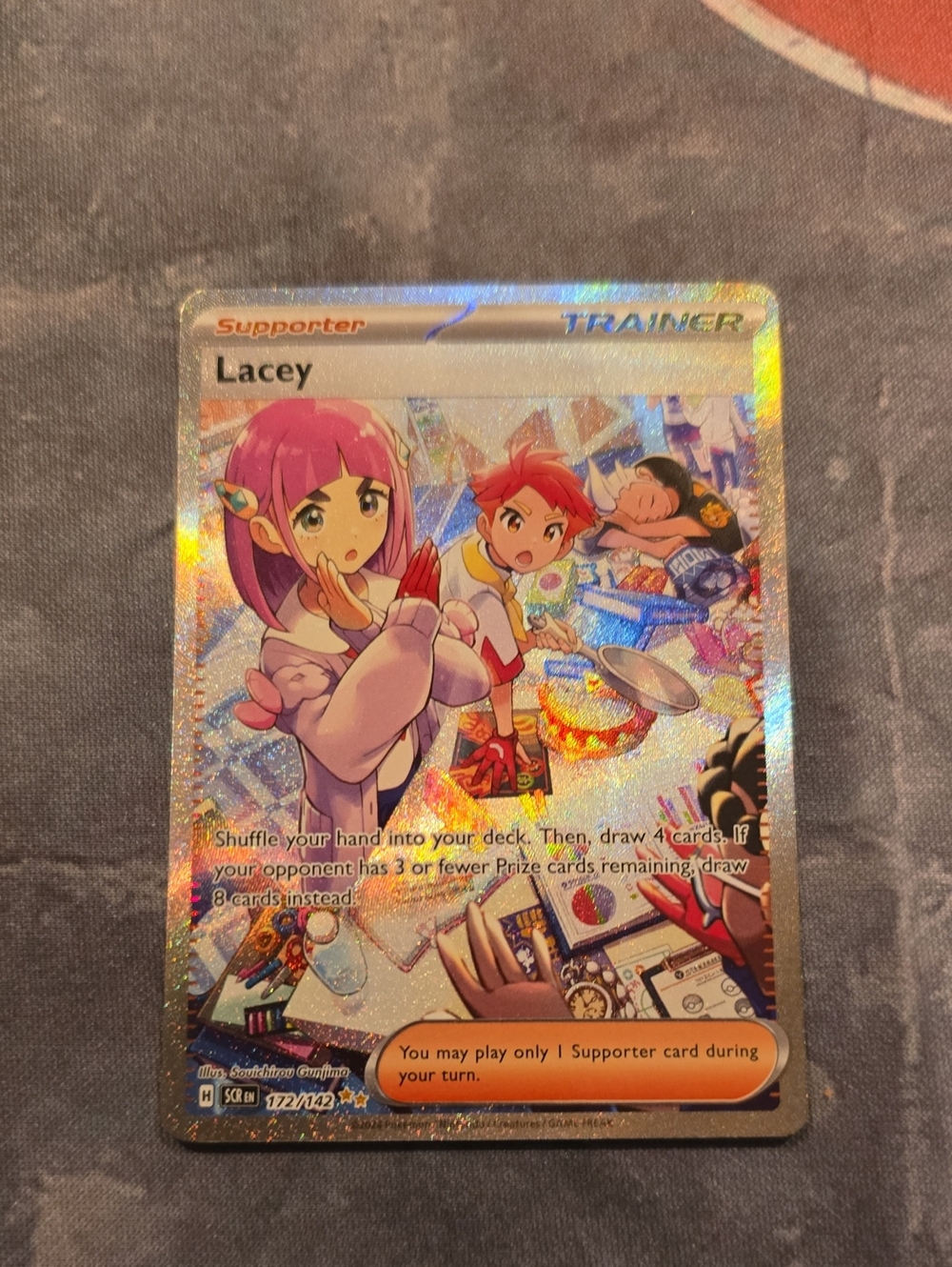 Lacey 172/142 Stellar Crown Full Art Pokemon TCG (Near Mint Condition)!